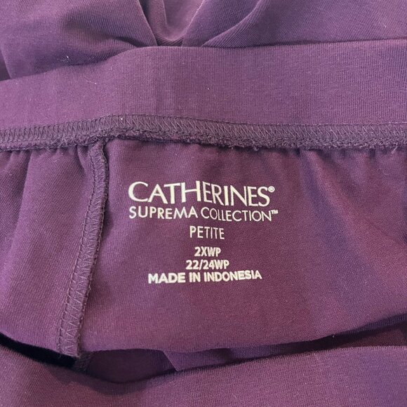 NEW Catherines Suprema Collection Purple Pull On Pants - Size 2XWP - Picture 4 of 8